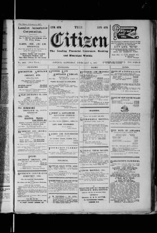 cover page of Citizen (London) published on February 3, 1917