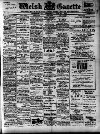 cover page of Welsh Gazette published on February 28, 1907