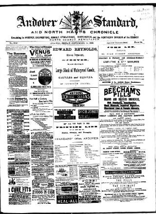 cover page of Andover Chronicle published on September 18, 1908