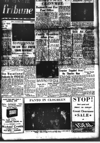 cover page of Munster Tribune published on December 30, 1955
