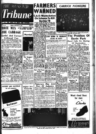 cover page of Munster Tribune published on November 30, 1956