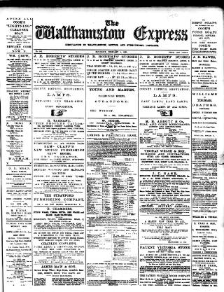 cover page of Walthamstow Express published on February 4, 1899