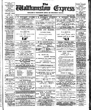 cover page of Walthamstow Express published on February 25, 1899