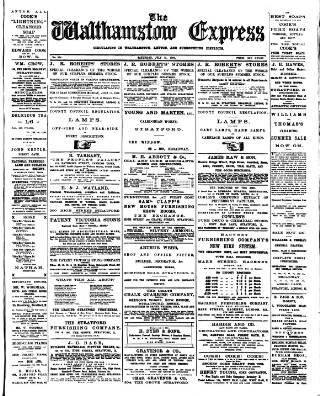 cover page of Walthamstow Express published on July 15, 1899