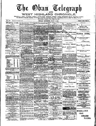 cover page of Oban Telegraph and West Highland Chronicle published on July 6, 1888
