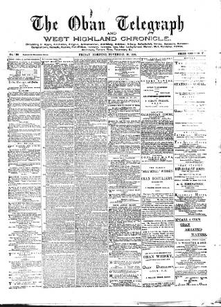 cover page of Oban Telegraph and West Highland Chronicle published on November 30, 1888