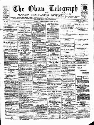 cover page of Oban Telegraph and West Highland Chronicle published on February 28, 1890