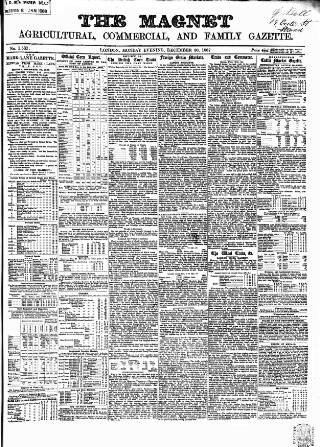 cover page of Magnet (London) published on December 30, 1867