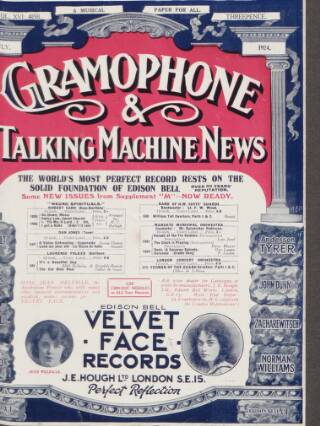 cover page of Gramophone, Wireless and Talking Machine News published on July 1, 1924