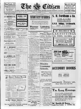 cover page of Citizen (Letchworth) published on November 15, 1912