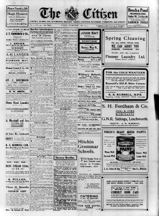 cover page of Citizen (Letchworth) published on February 28, 1913