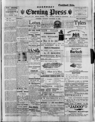 cover page of Guernsey Evening Press and Star published on December 30, 1905