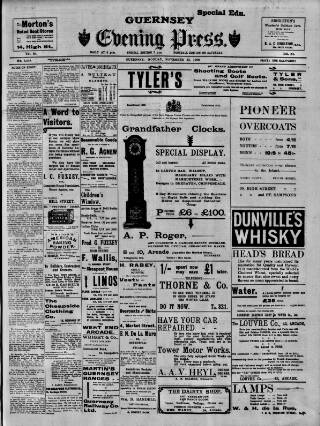 cover page of Guernsey Evening Press and Star published on November 15, 1909