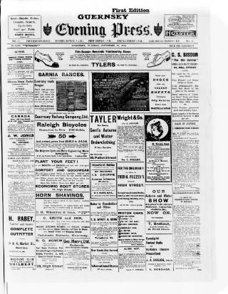 cover page of Guernsey Evening Press and Star published on November 30, 1915