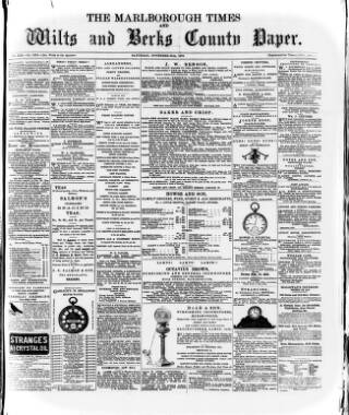 cover page of Marlborough Times published on November 30, 1878
