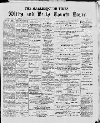 cover page of Marlborough Times published on November 15, 1890