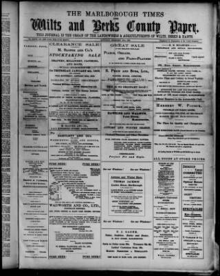 cover page of Marlborough Times published on December 30, 1905