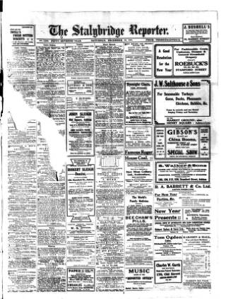 cover page of Stalybridge Reporter published on December 30, 1911