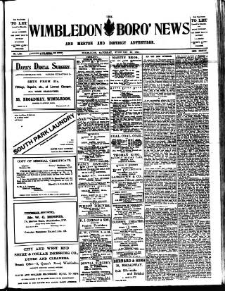 cover page of Wimbledon News published on February 28, 1914