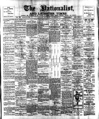 cover page of Carlow Nationalist published on November 15, 1902