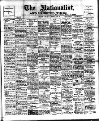 cover page of Carlow Nationalist published on February 28, 1903