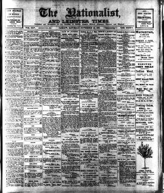 cover page of Carlow Nationalist published on November 30, 1907