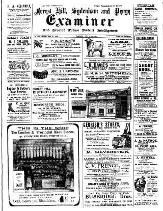 cover page of Forest Hill & Sydenham Examiner published on May 29, 1914
