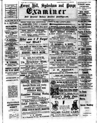 cover page of Forest Hill & Sydenham Examiner published on November 30, 1917
