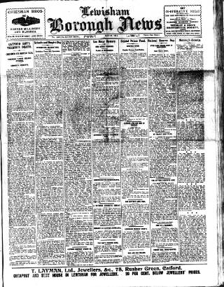 cover page of Lewisham Borough News published on May 29, 1914