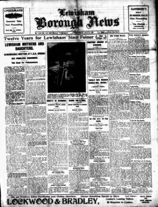 cover page of Lewisham Borough News published on July 6, 1921