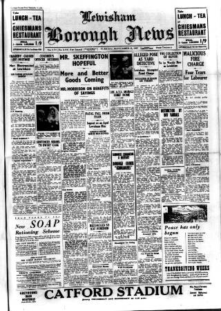 cover page of Lewisham Borough News published on September 18, 1945
