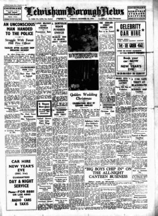 cover page of Lewisham Borough News published on December 30, 1952