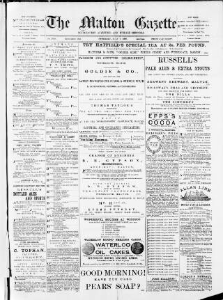 cover page of Malton Gazette published on July 6, 1889