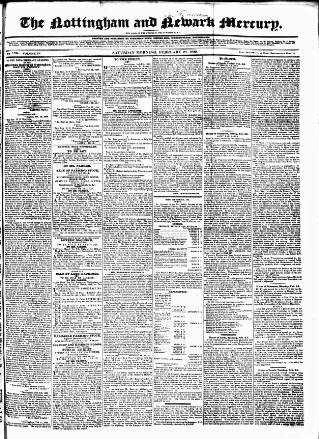 cover page of Nottingham and Newark Mercury published on February 28, 1829