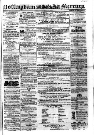 cover page of Nottingham and Newark Mercury published on November 30, 1849
