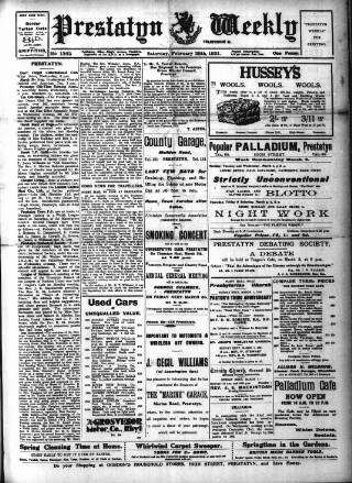 cover page of Prestatyn Weekly published on February 28, 1931