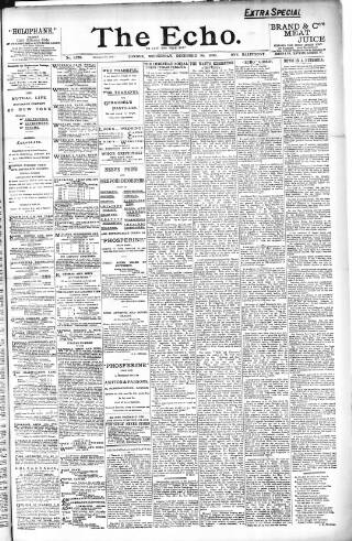cover page of Echo (London) published on December 30, 1896