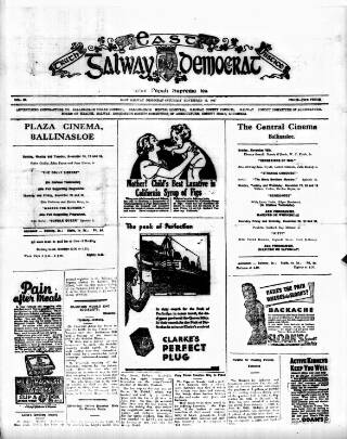 cover page of East Galway Democrat published on November 15, 1947