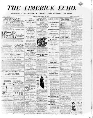 cover page of Limerick Echo published on September 18, 1900