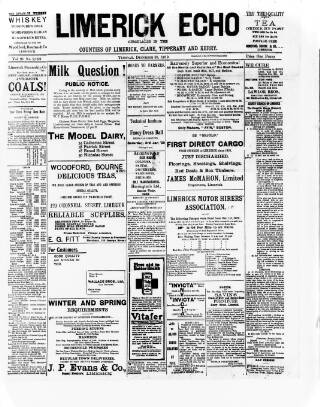 cover page of Limerick Echo published on December 30, 1919