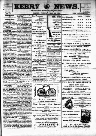 cover page of Kerry News published on May 29, 1900