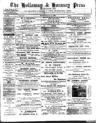 cover page of Holloway Press published on February 28, 1896