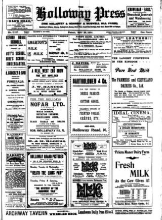 cover page of Holloway Press published on May 29, 1914