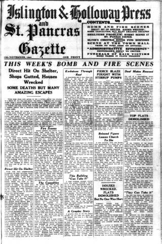 cover page of Holloway Press published on November 15, 1940