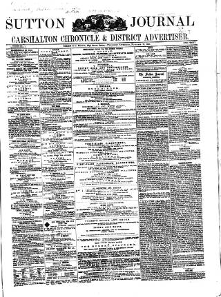 cover page of Sutton Journal published on November 15, 1865