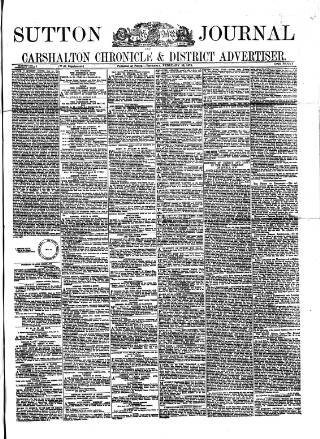 cover page of Sutton Journal published on February 28, 1878