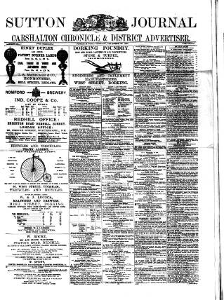 cover page of Sutton Journal published on December 30, 1880