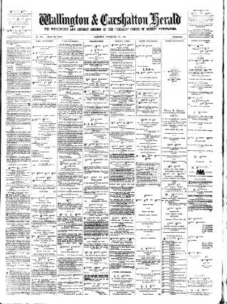 cover page of Wallington & Carshalton Herald published on November 30, 1895