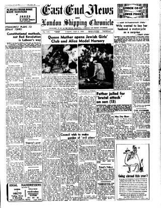 cover page of East End News and London Shipping Chronicle published on July 6, 1956