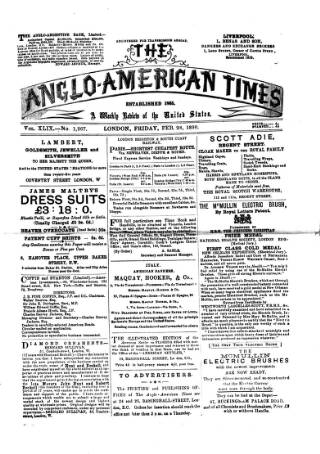 cover page of Anglo-American Times published on February 28, 1890